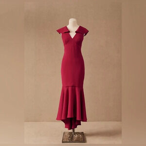 Anthropologie Sachin & Babi BHLDN Babi Noir Mason Ruffle dress gown size 8